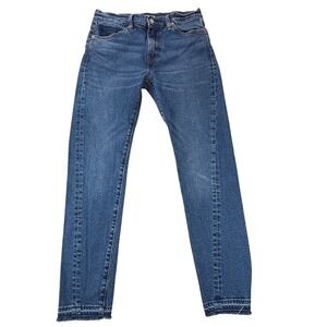 Levi's Altered 510 Twisted Jeans Womens Size 29x30 Blue Denim Frayed Hem Skinny